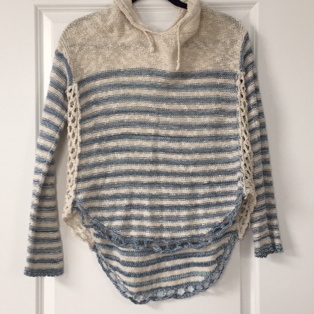 Knit hooded sweater